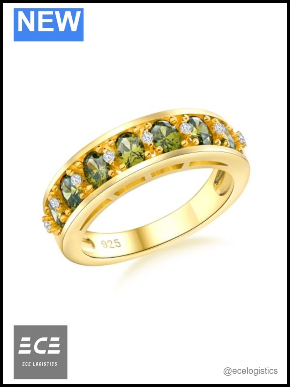 Sterling Silver White Gold Plated Birthstone Band Ring Channel Set CZ